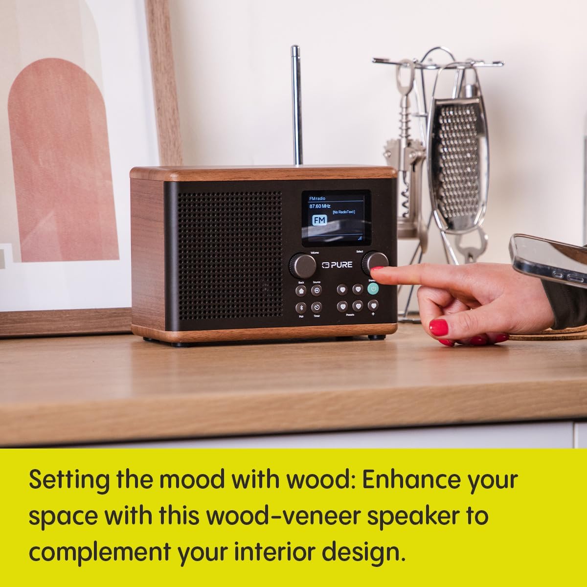 Pure Classic H4B/W Digital Kitchen Radio Black/Walnut thumbnail image