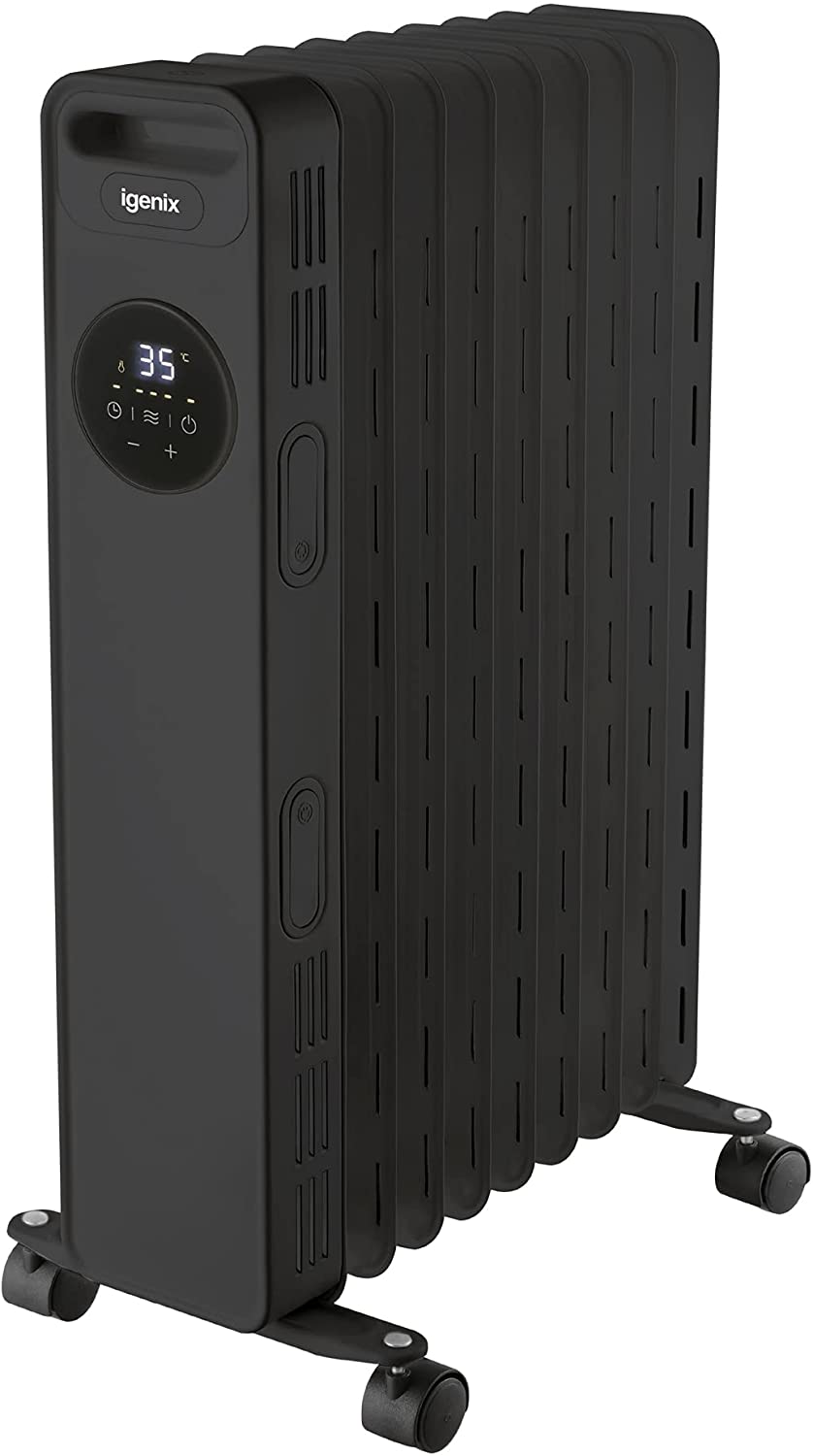 Igenix IG2626BL Digital Oil Filled Radiator, 2.5kW/2500W, Overheat Protection, Black thumbnail image