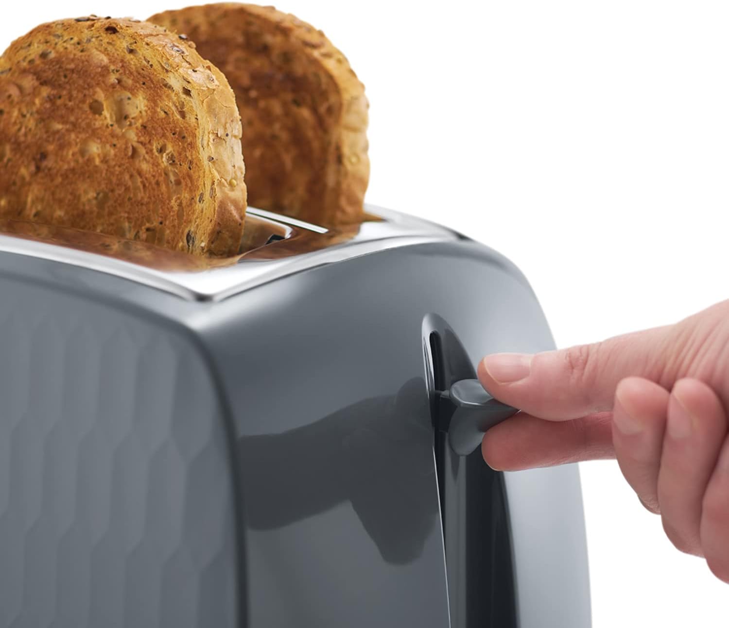 Russell Hobbs 26063 Honeycomb 2 Slice Grey Plastic Toaster thumbnail image