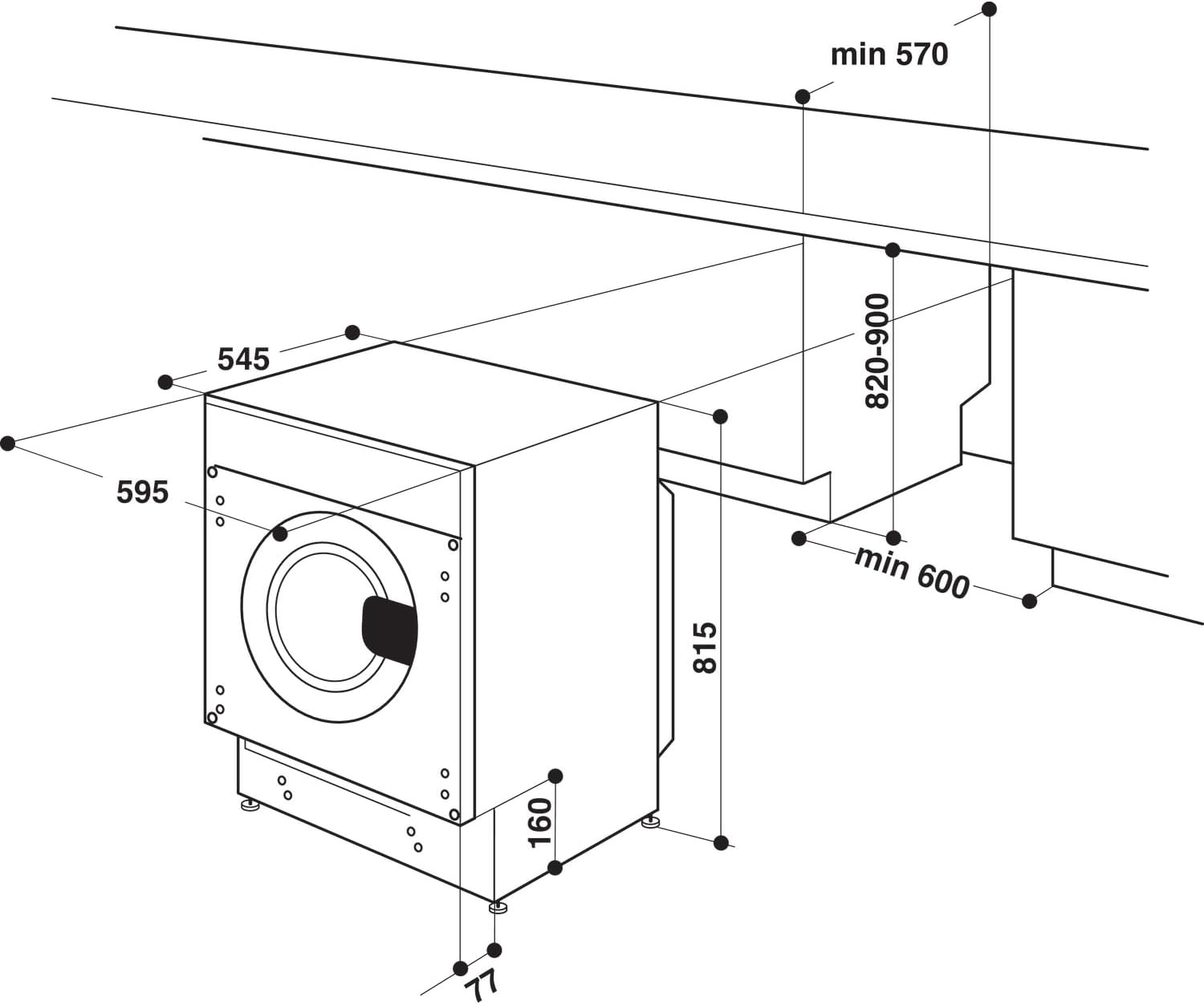 Indesit BIWMIL91485UK Integrated 9kg 1400 Spin Washing Machine  thumbnail image