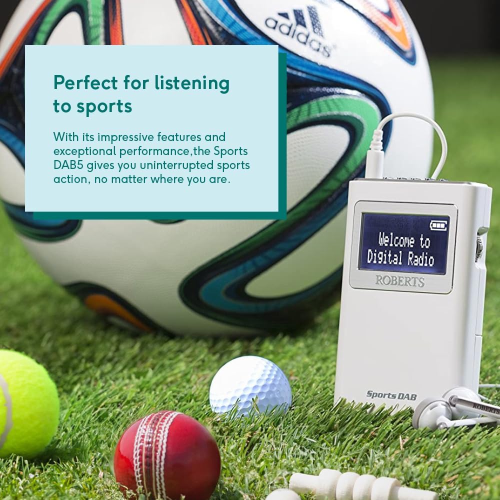 Roberts Sports DAB5 Portable DAB Radio DAB/DAB+ and FM â€“ Pocket-sized Personal Radio thumbnail image