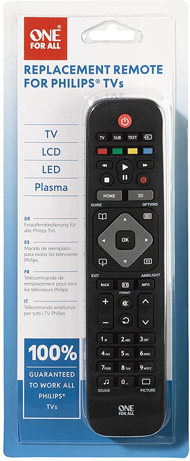 One For All Philips TV Replacement remote â€“ Works with ALL Philips televisions thumbnail image