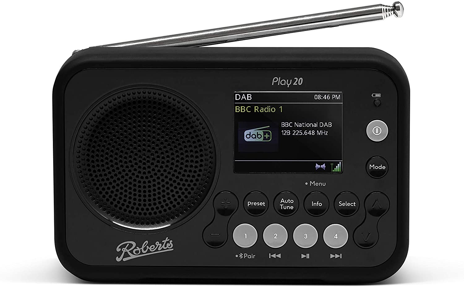 Roberts Play20 DAB Radio - Black thumbnail image