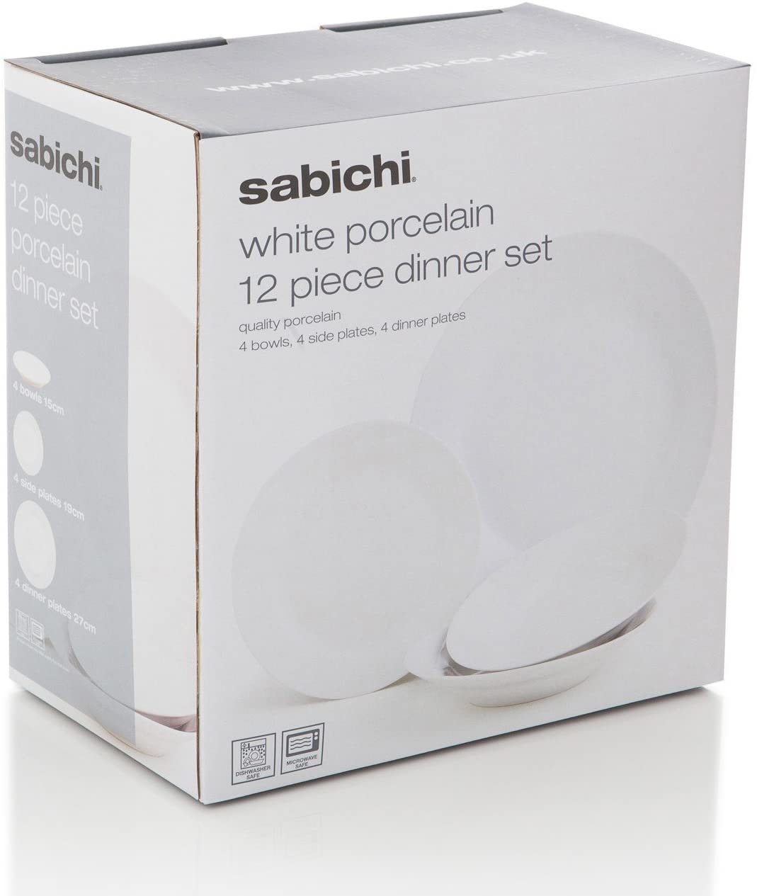 Sabichi 132239-L 12pc White Day To Day Dinner Set  thumbnail image