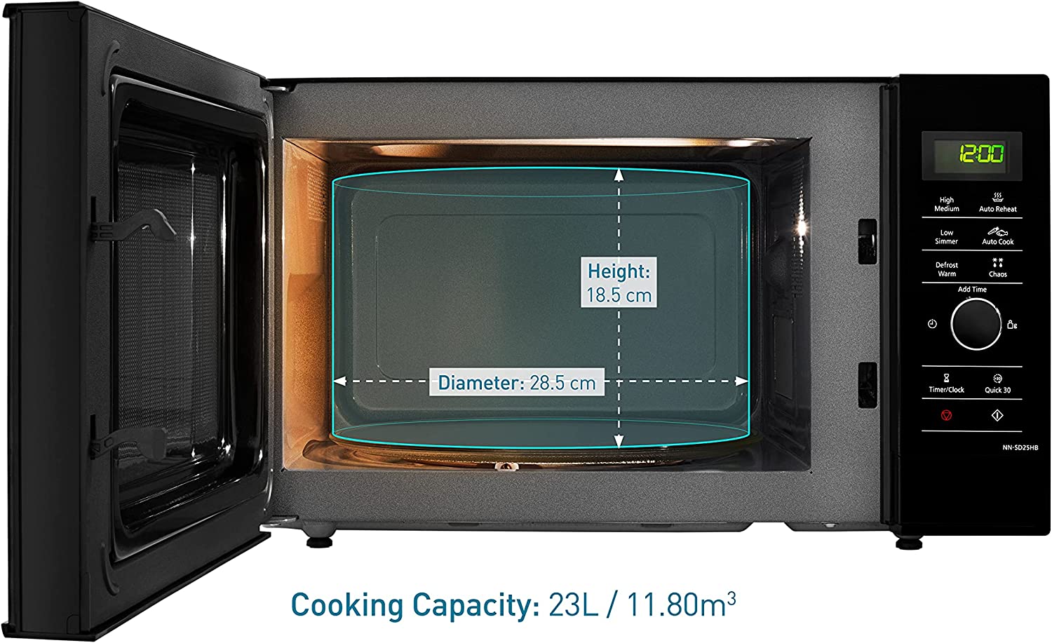 Panasonic NN-SD25HBBPQ 23L Solo Microwave Oven - Black thumbnail image