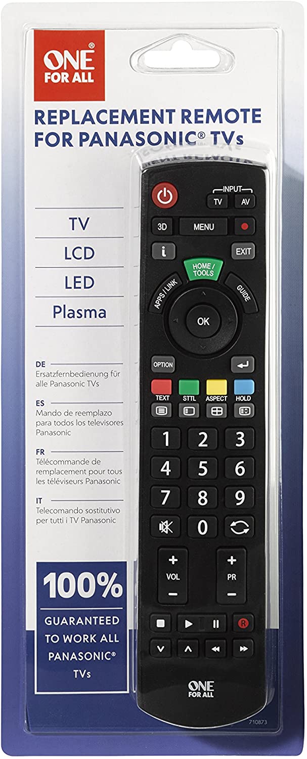 One For All Panasonic TV Replacement remote â€“ Works with ALL Panasonic televisions thumbnail image
