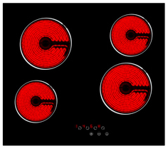 Culina UBTCC60F 60cm 4 Zone Ceramic Hob in Black Glass Touch Control thumbnail image