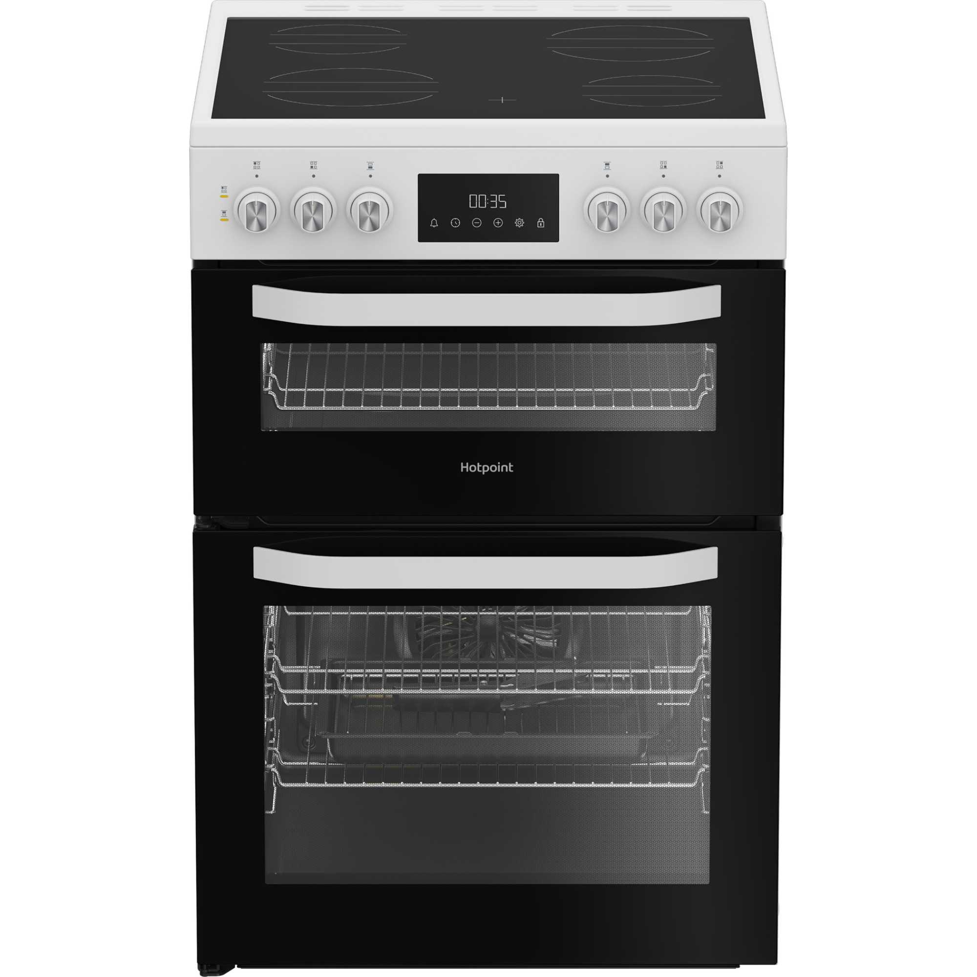 Hotpoint HDE6VDW Electric Cooker with Double Oven in White thumbnail image