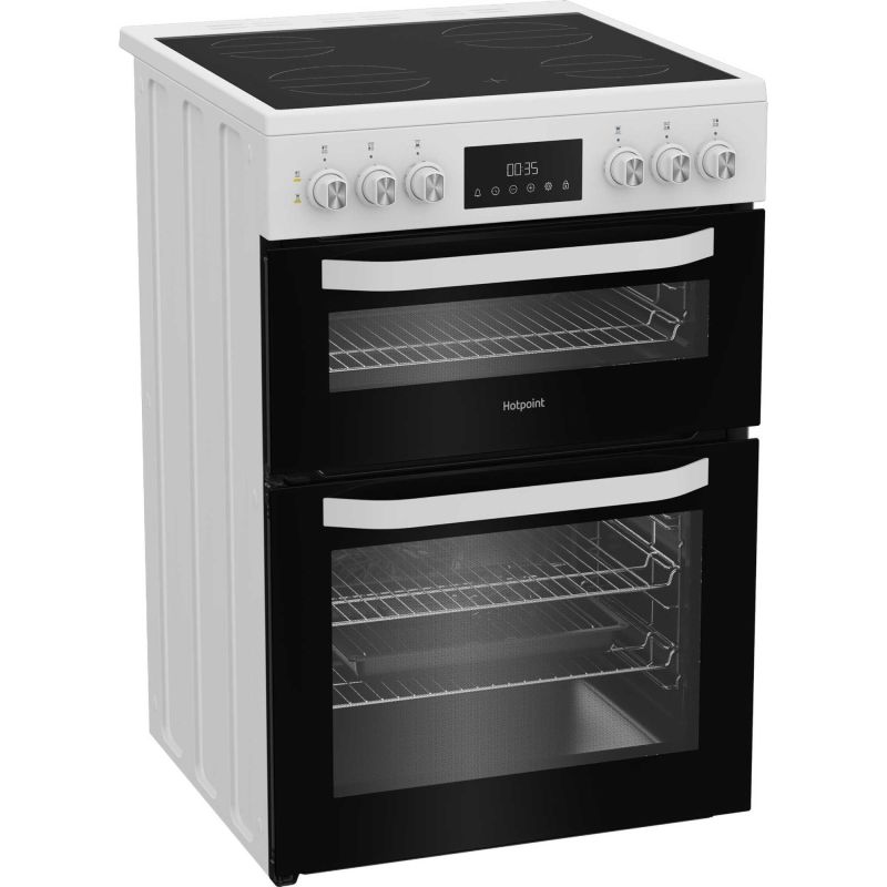 Hotpoint HDE6VDW Electric Cooker with Double Oven in White thumbnail image