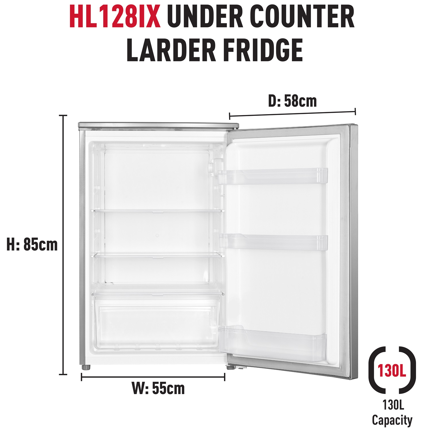 Haden HL128IX 55cm Under Counter Larder In Inox thumbnail image