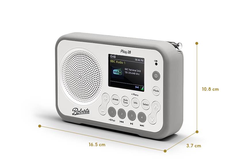 Roberts Play 20 DAB Radio in White thumbnail image