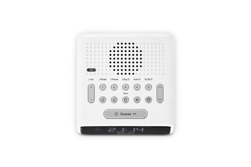Roberts Ortus DAB Digital Alarm Clock in White thumbnail image