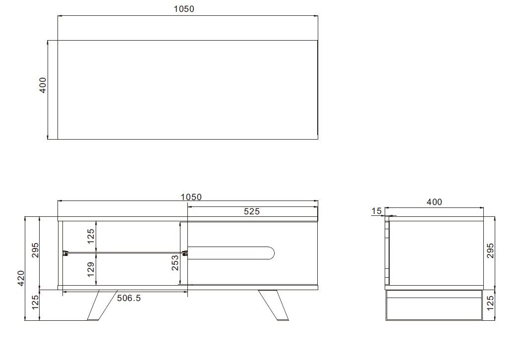 TTAP Miami 1050 TV Stand in Walnut and Black thumbnail image