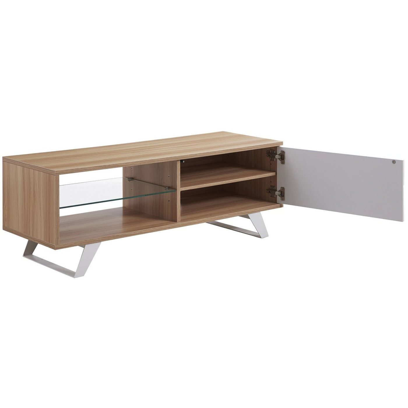 TTAP Miami 1200 TV Stand in Oak and White thumbnail image