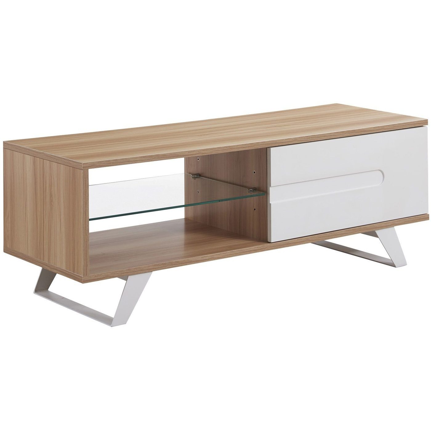 TTAP Miami 1200 TV Stand in Oak and White thumbnail image