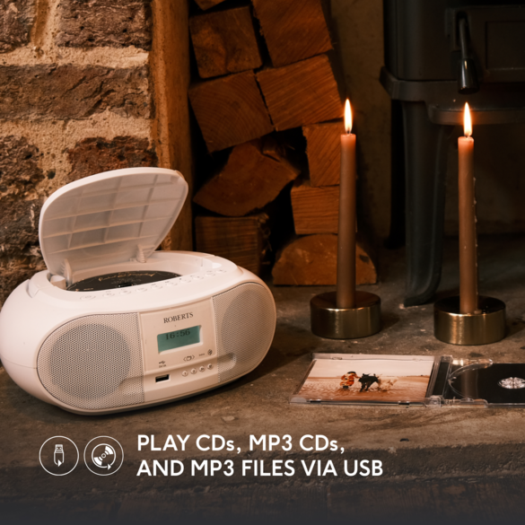 Roberts Zoombox 4 DAB+/FM CD Bluetooth Portable Boombox White thumbnail image