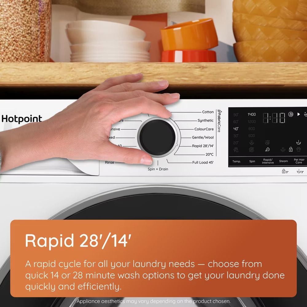 Hotpoint HP105CAREUK 10kg 1400 Spin Washing Machine - White thumbnail image
