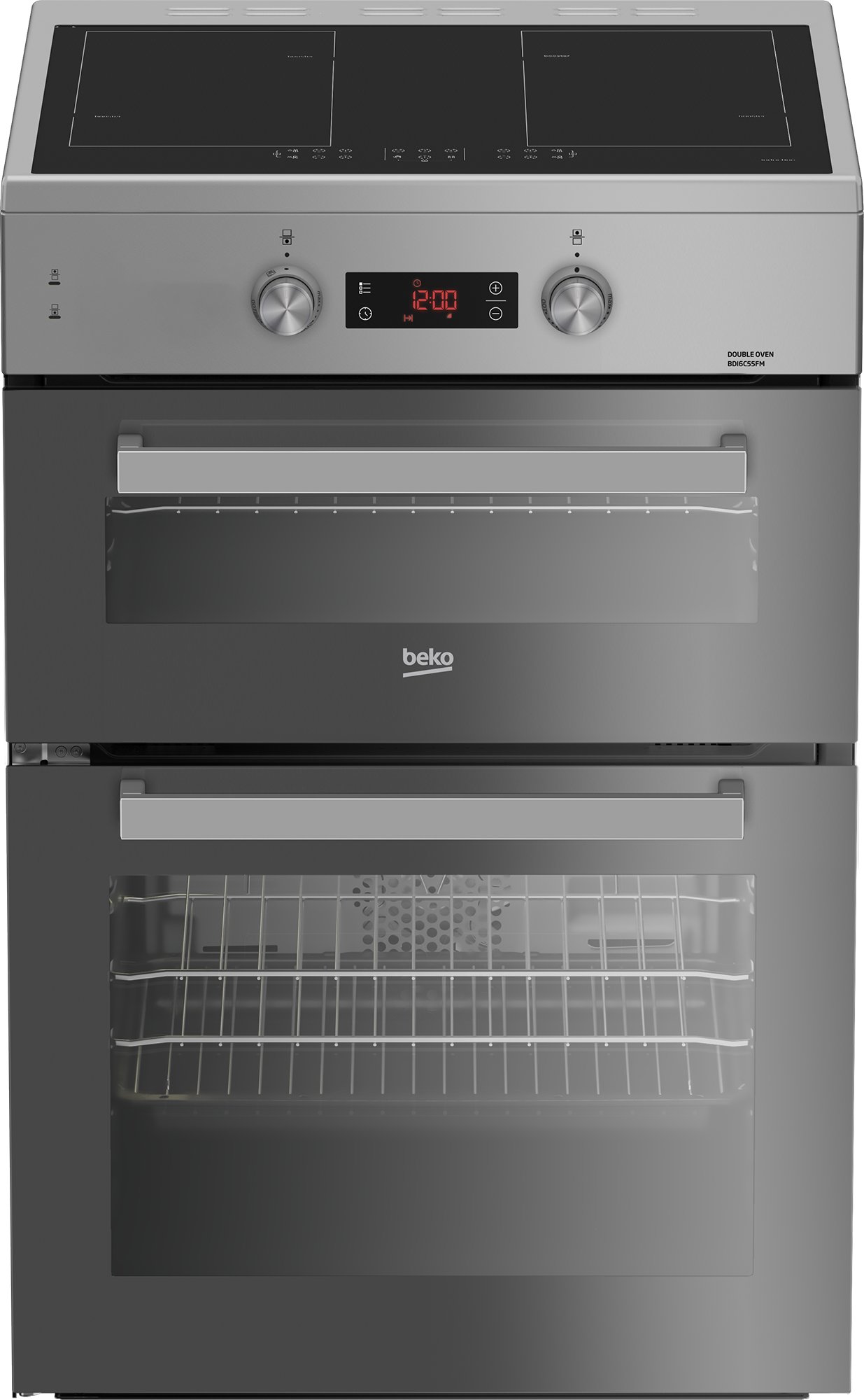 Beko 60cm BDI6C55F Double Oven Electric Cooker - Silver thumbnail image