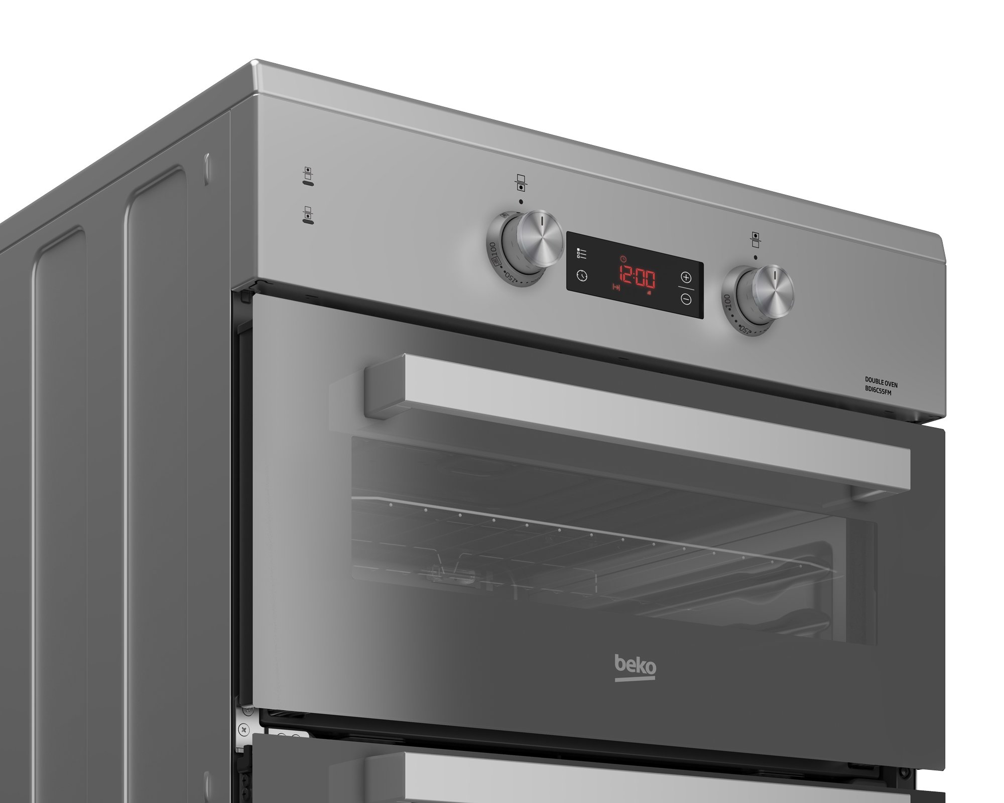 Beko 60cm BDI6C55F Double Oven Electric Cooker - Silver thumbnail image
