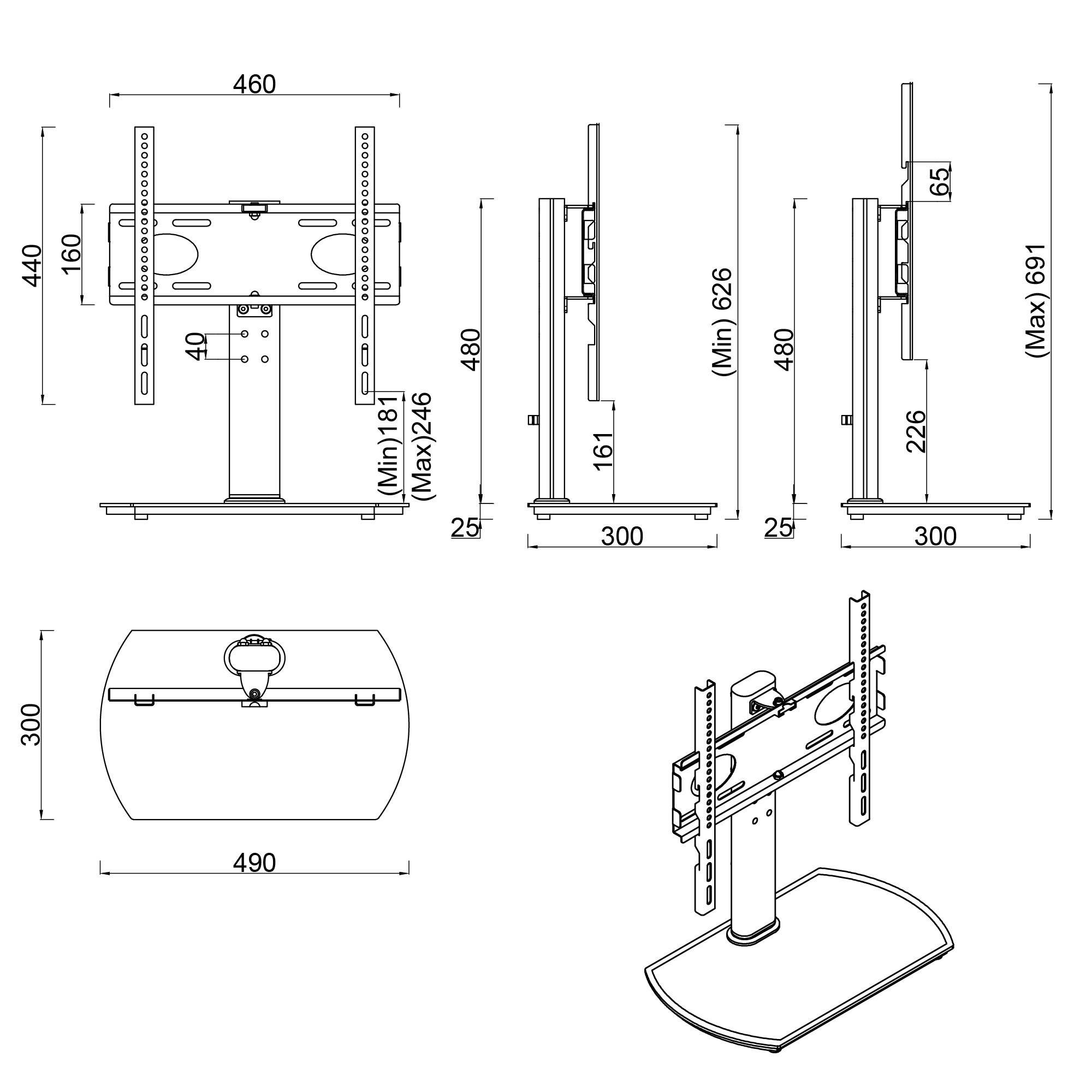 TTAP PED44S Swivel Tabletop TV stand thumbnail image