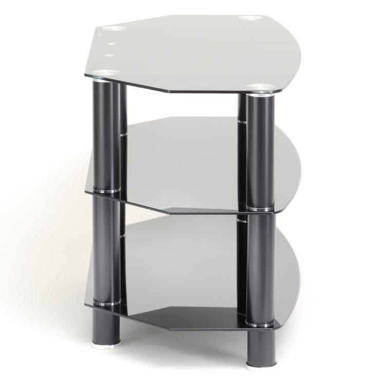 TTAP Vantage 3-Shelf Glass TV Stand in Black thumbnail image
