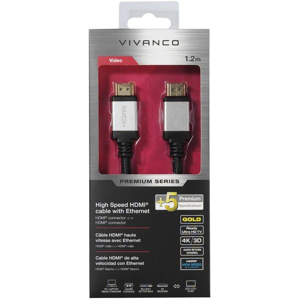 Vivanco Premium High Speed HDMI Cable with Ethernet 1.2M thumbnail image