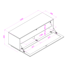 TTAP SOR-1200-GRY Sorrento 1200mm TV Stand - Grey